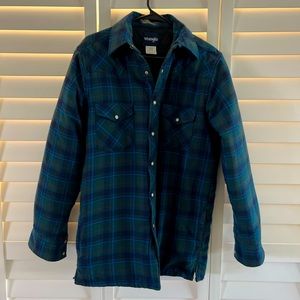 WRANGLER Plaid Flannel Button Up Jacket Shacket